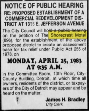 Rivertown Inn & Suites (Carillon Motel) - Apr 1983 Public Hearing